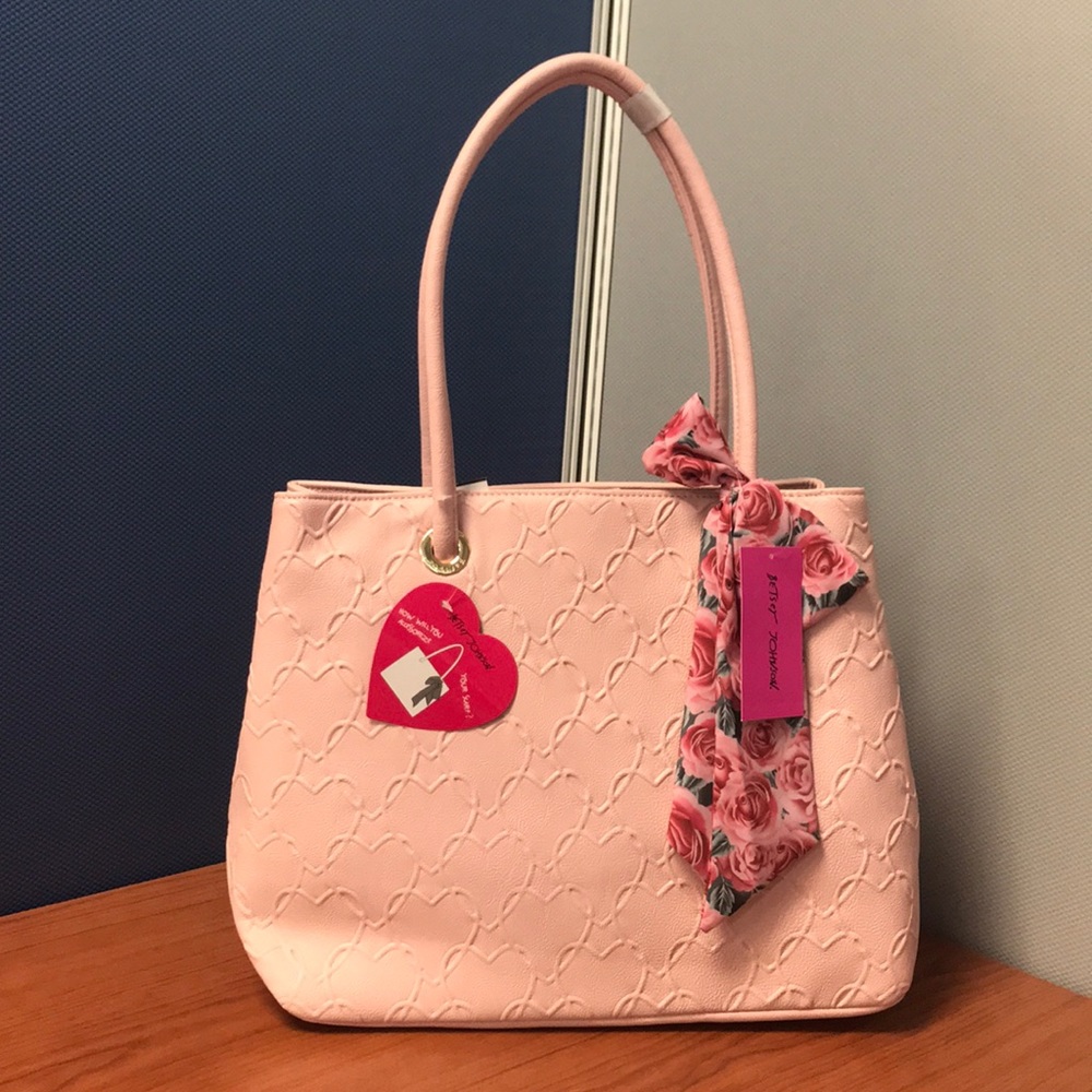 Betsey Johnson Tote with Scarf in Blush NWT - Picture 1 of 8